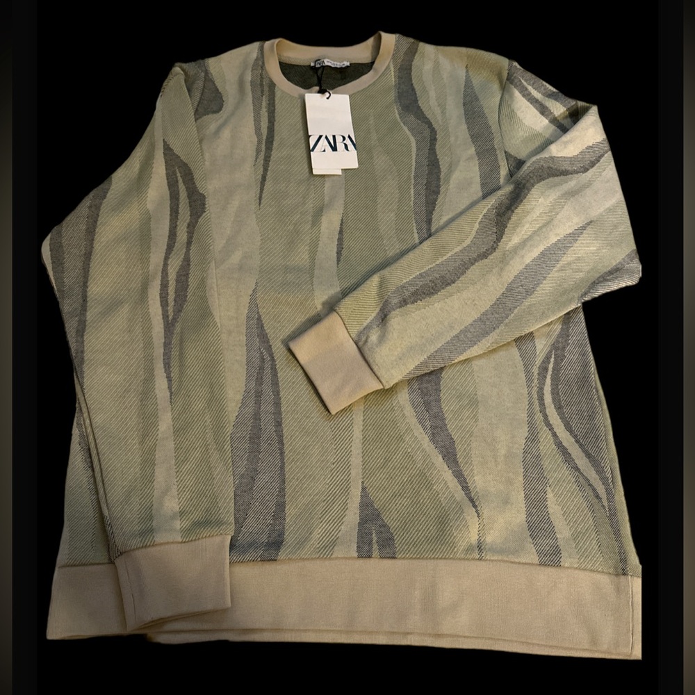 Zara - Men’s Abstract Print Soft Sweater - Sz M- NEW WITH TAGS
